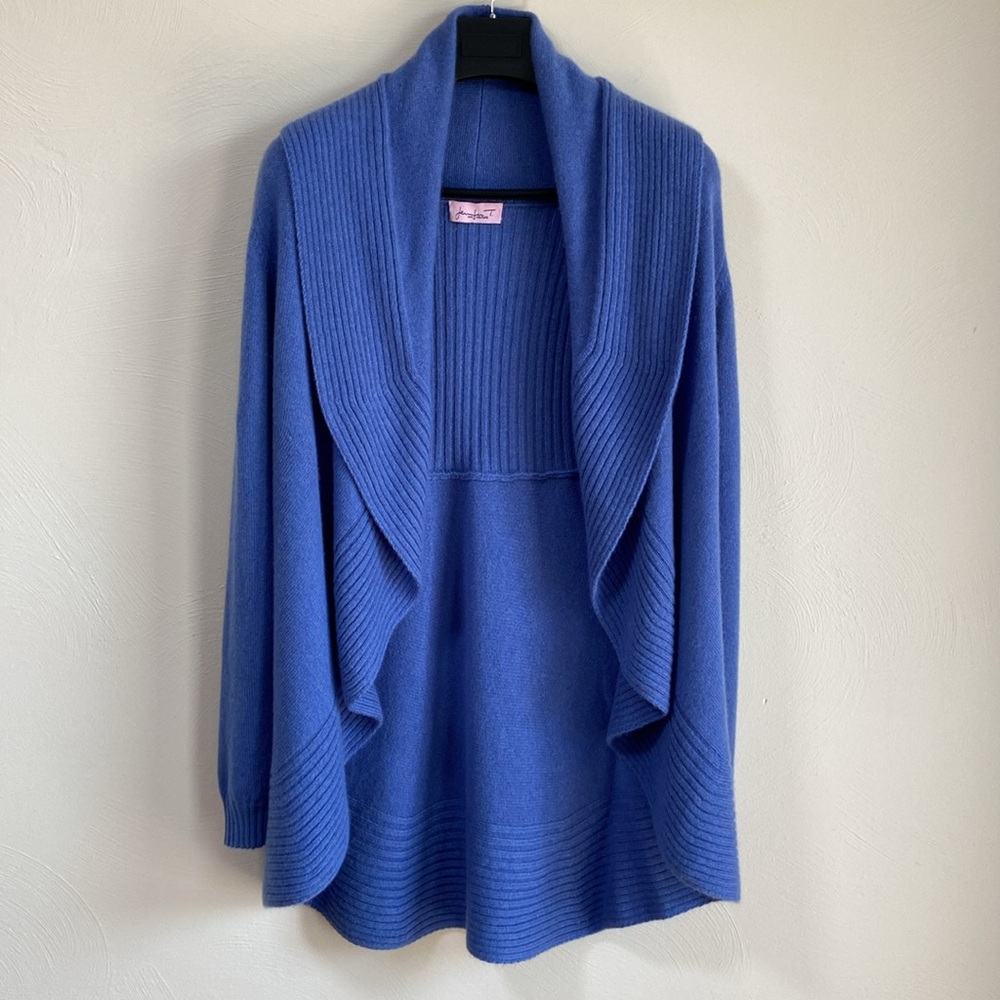100% Cashmere Lora Piana Yarn Shawl Neck  Sweater Cardigan Made in Italy L - Picture 10 of 11